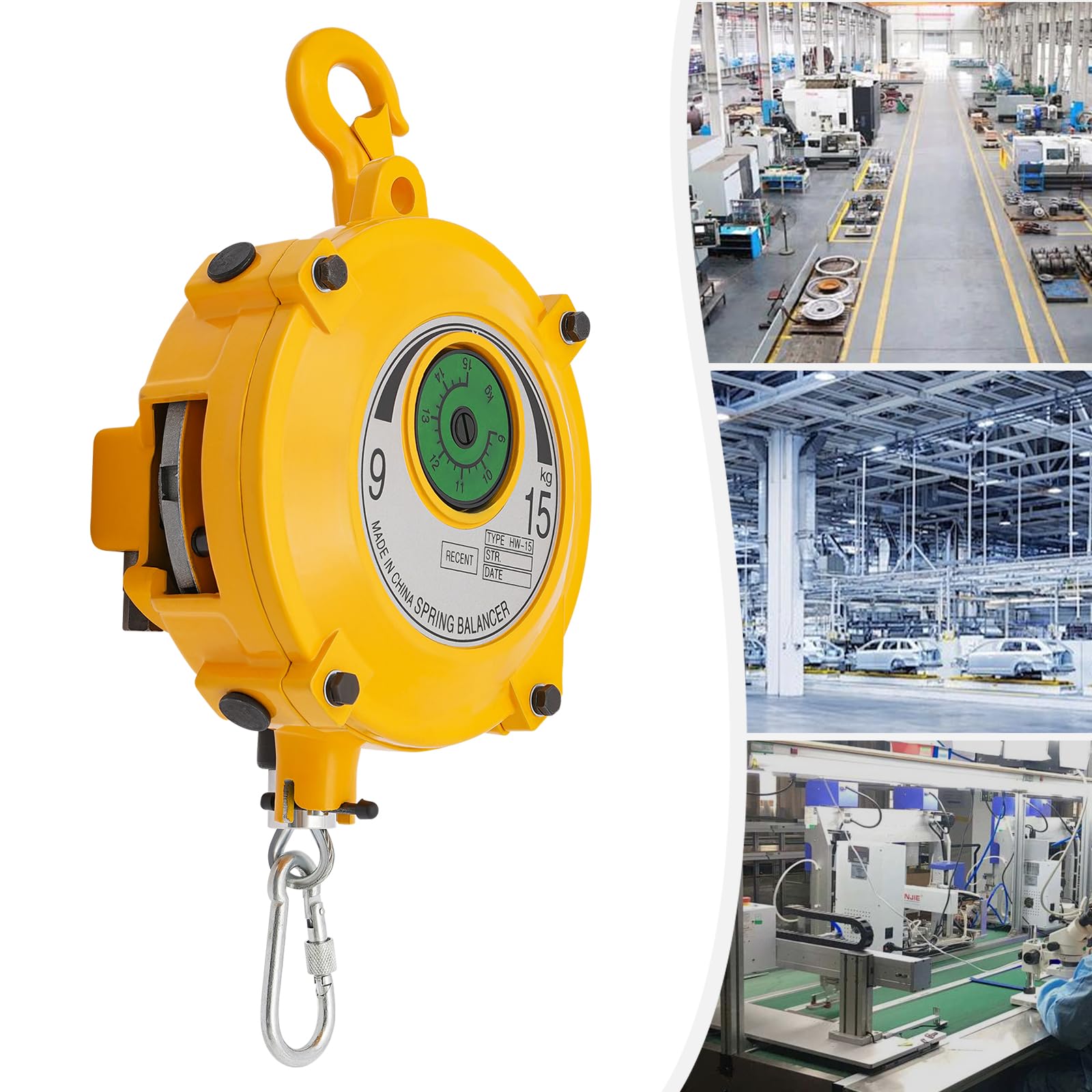 Spring Balancer, 20-33lbs Retractable Spring Balancer with Hook, 5 Ft Adjustable Retractable Tool Fixture Holder for Assembly Lines, Automotive Processing, Accessory Welding, etc