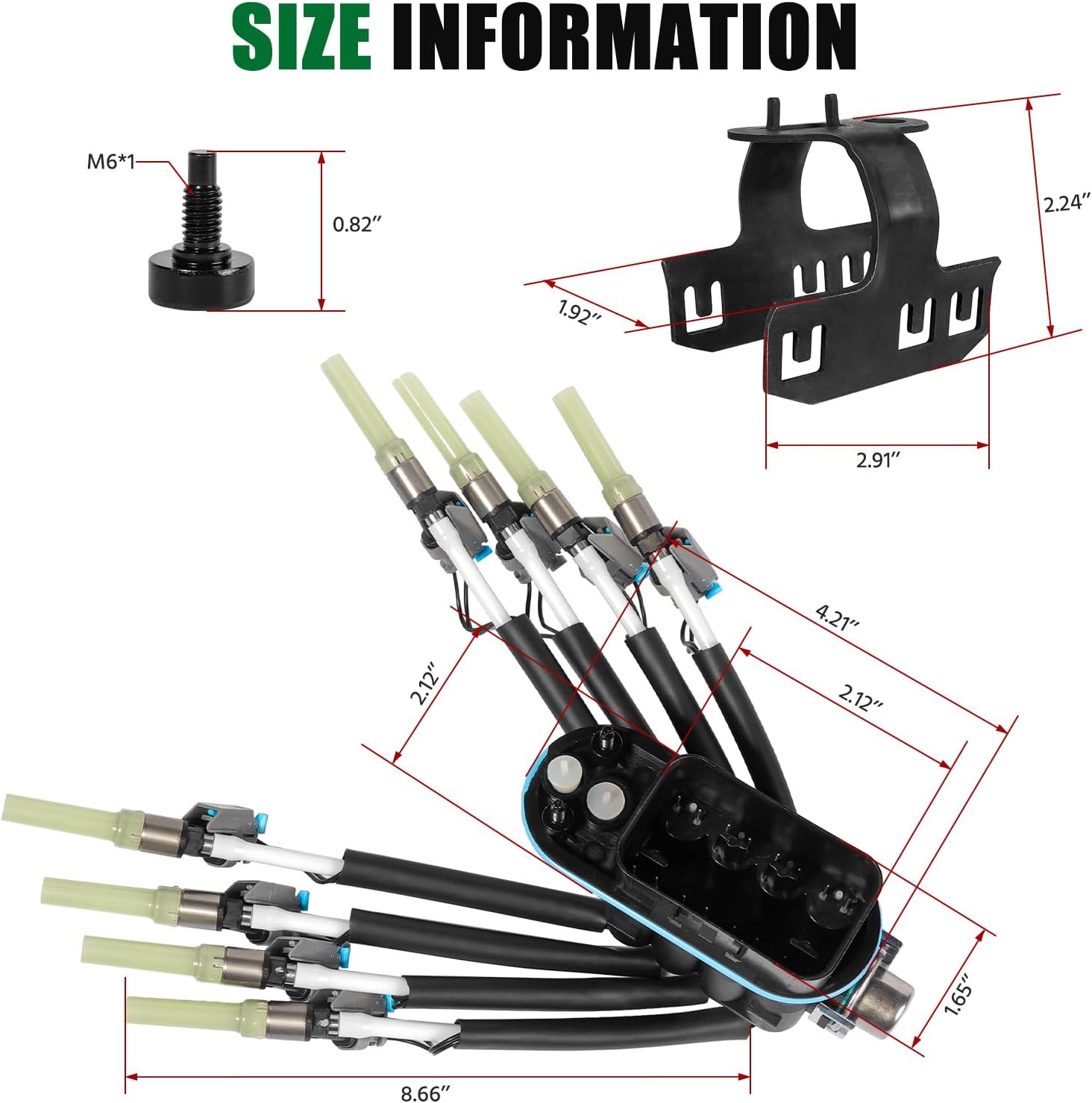 FJ504 Fuel Spider Injector Assembly Compatible with 1996-2002 Chevy Suburban Express K1500 K2500 K3500, GMC C1500 C2500 Truck, 5.0L 5.7L V8, Replaces for 2173029 93441235 17114163 89060440 25340347
