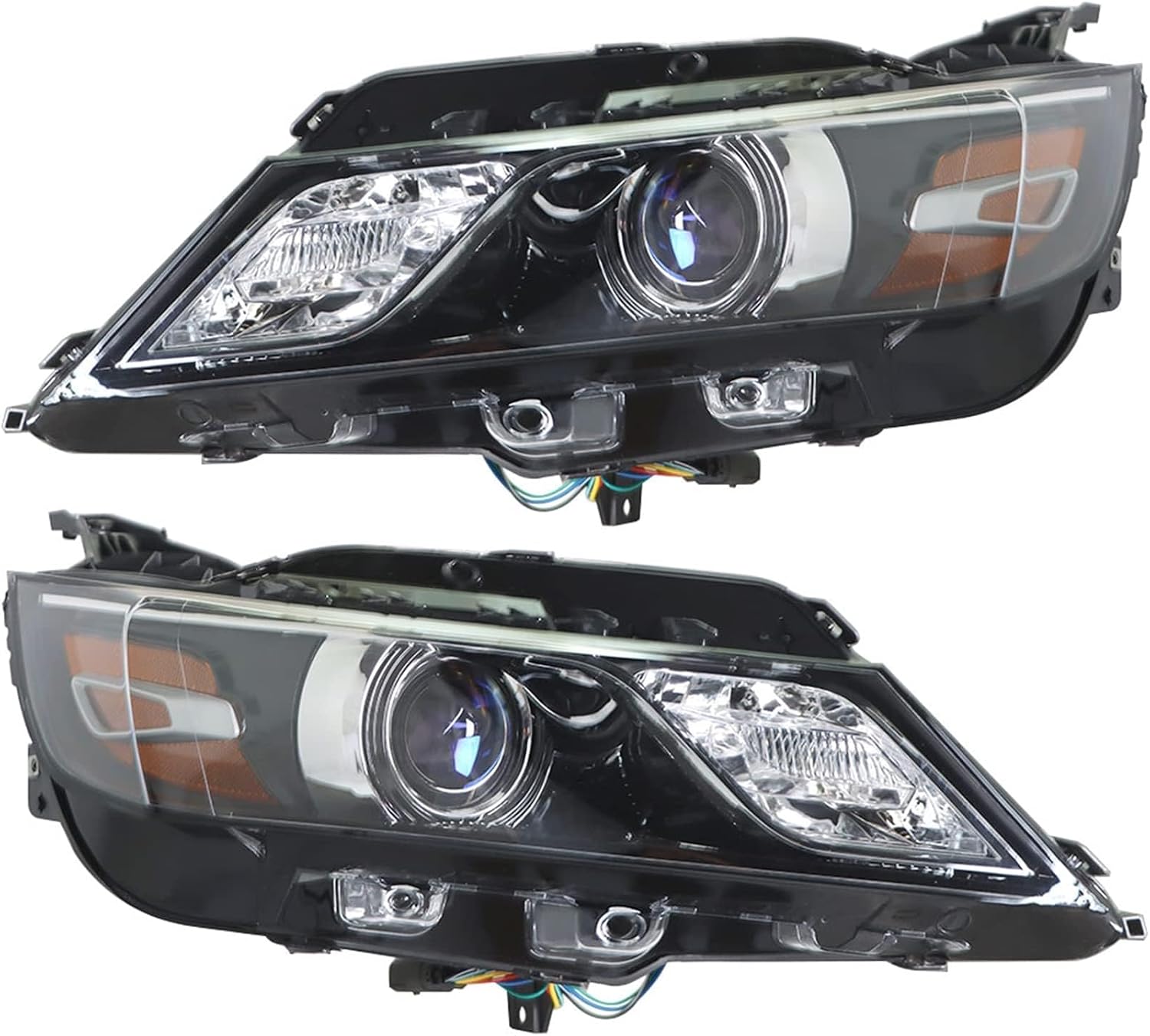 Driver and Passenger Side Projector Headlights Black Housing Clear Lens Headlamps Assembly Repalcement for 2014-2020 Im-pala Halogen Model Only