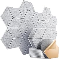 Vista 140 de paquete de 12 paneles acústicos autoadhesivos de alta densidad, paneles de espuma insonorizantes de 12 x 10 x 25/64 de pulgada, elegantes paneles