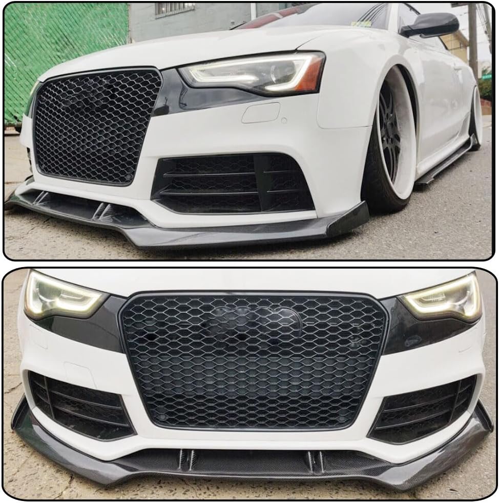 Carbon Fiber Front Spoiler Compatible with Audi RS5 B8.5 Coupe Convertible 2-Door 2013-2015 Front Bumper Lip Chin Splitter Air Dam Factory Outlet