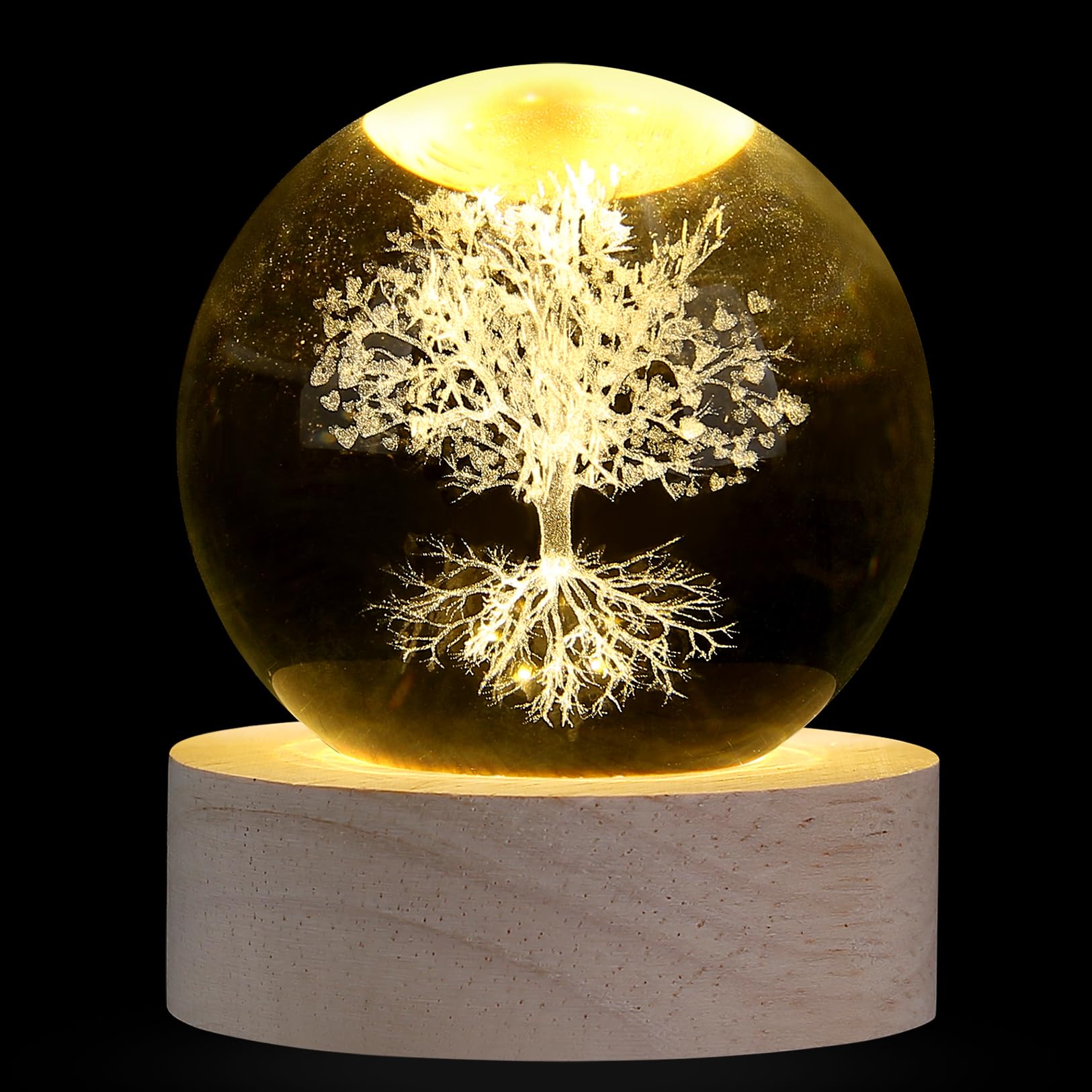 XIANNVXI Tree of Life Ornament Crystal Ball Paperweight Tree of Life Gifts Paperweight Decor Decoration for Bedroom Office Quirky Novelty Spiritual Housewarming Unusual Gifts Women