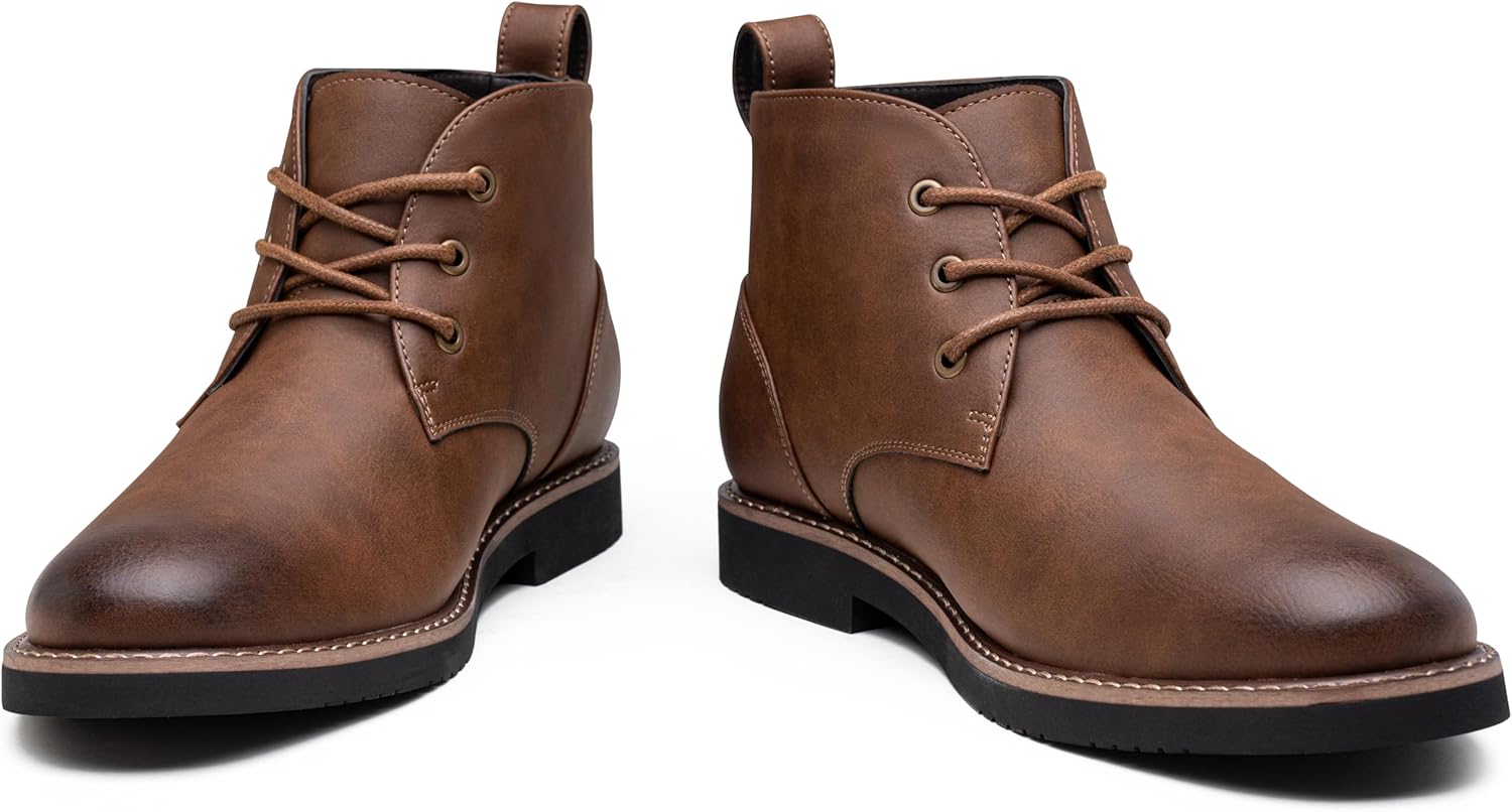 Vostey Men's Chukka Boots Classic Casual Ankle Boots for Men Dress Shoes Lace-Up - Image 5