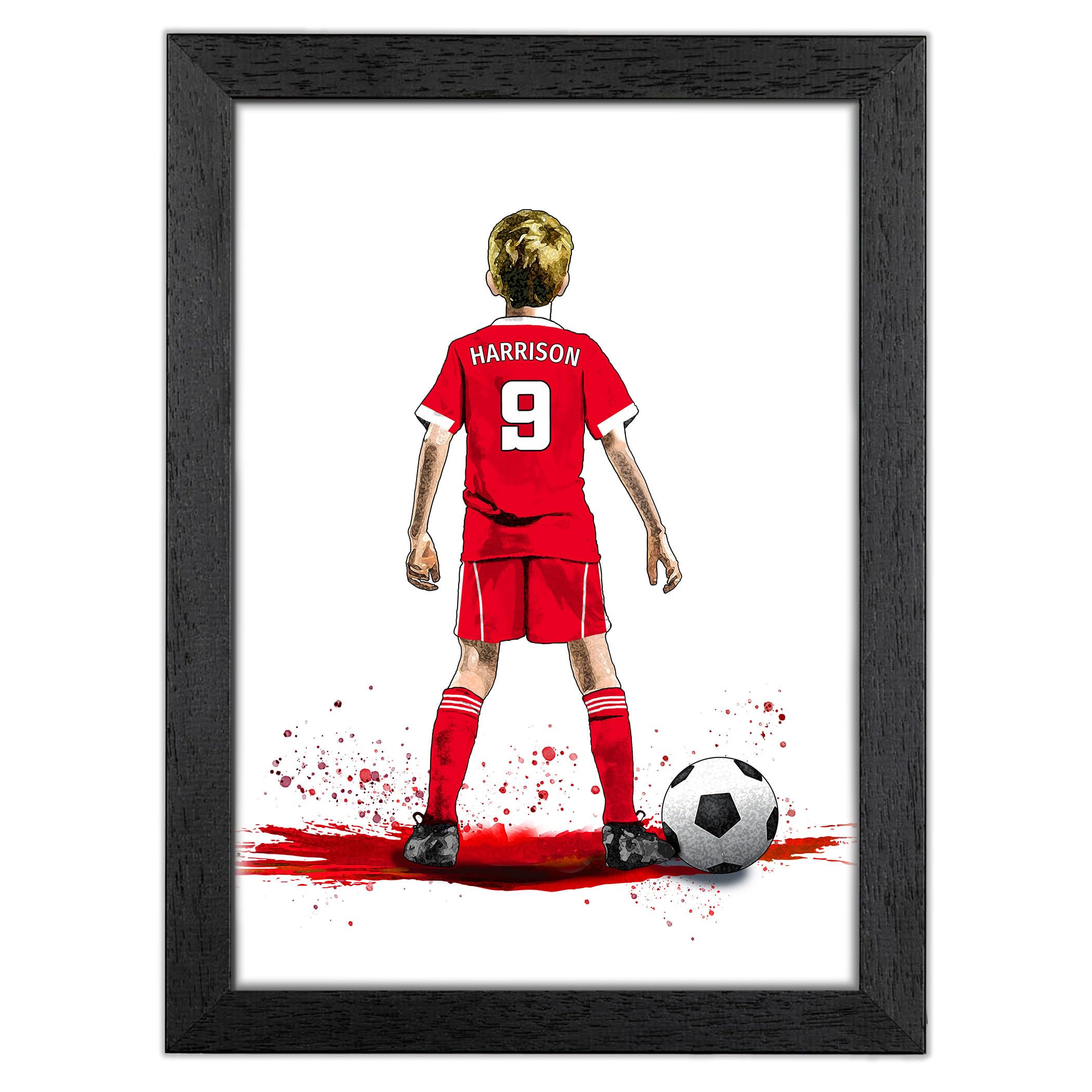 Personalised Liverpool Gifts for Boys Wall Art Poster Print (Black Frame)