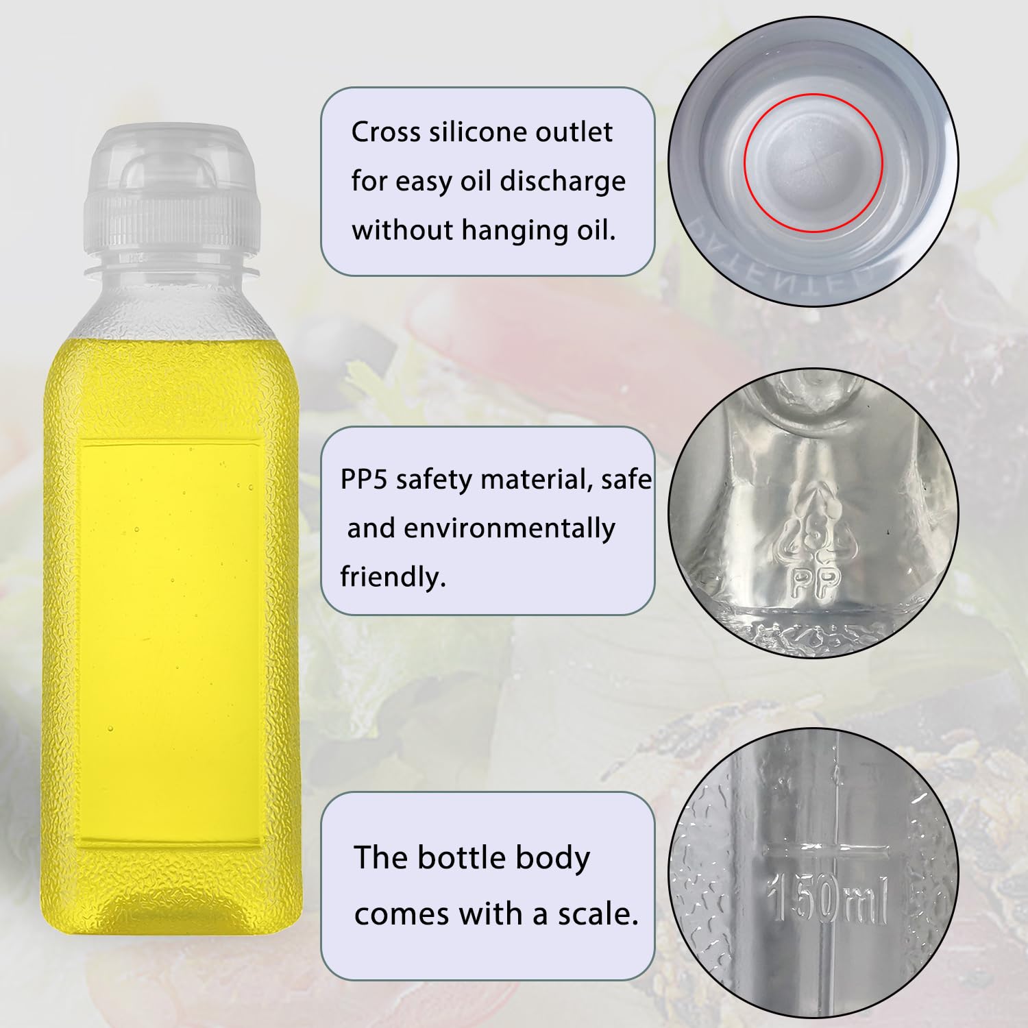 Botellas exprimibles de condimentos para salsas de 10 onzas con tapa abatible, botellas de salsa picante con tapas para aceite, contenedores de condimentos de camping, salsa de barbacoa,