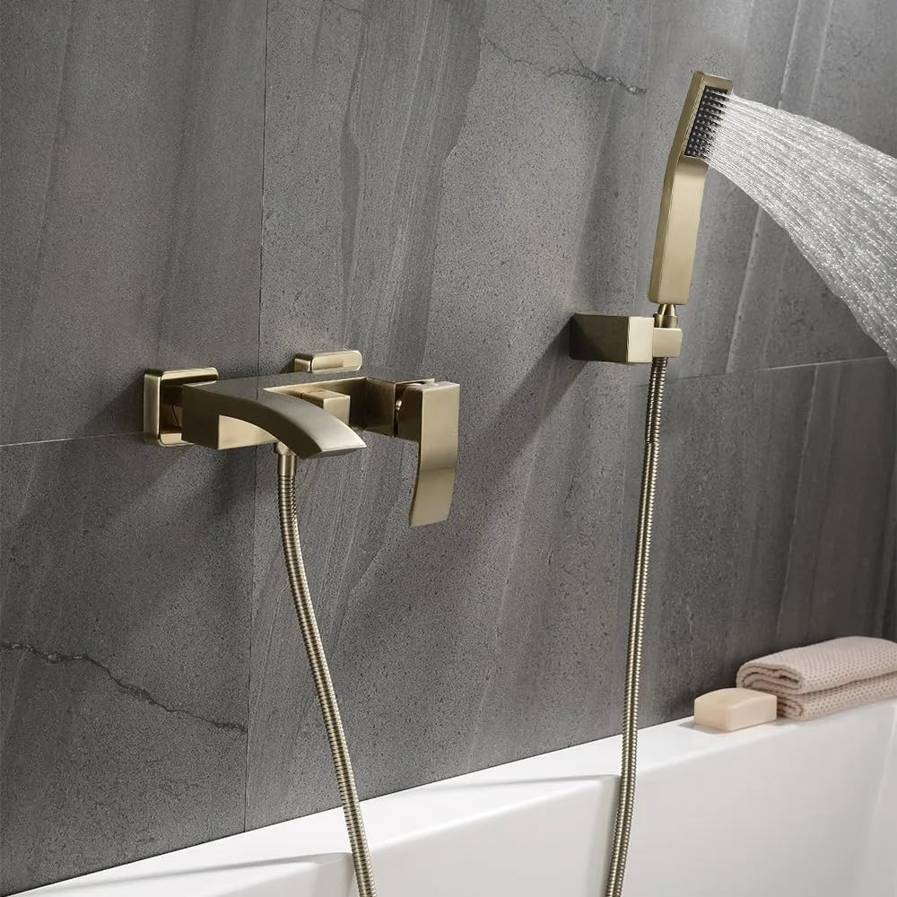 Robinet mural pour salle de bain moderne avec flexible confort et douchette