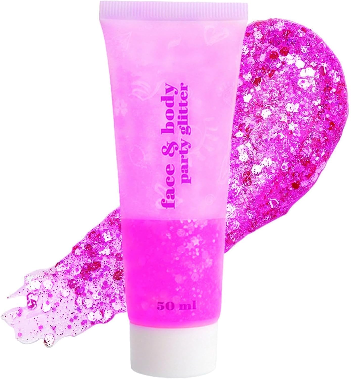 Go Ho Hot Pink Body Glitter Gel,Singer Concerts Pink Face