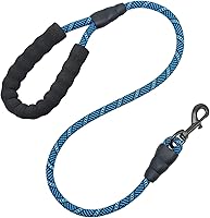 Vista 10 de MayPaw Correa de perro de cuerda resistente, correa de nailon para mascotas de 6/8/10 pies, mango acolchado suave, correas gruesas para perros Negro