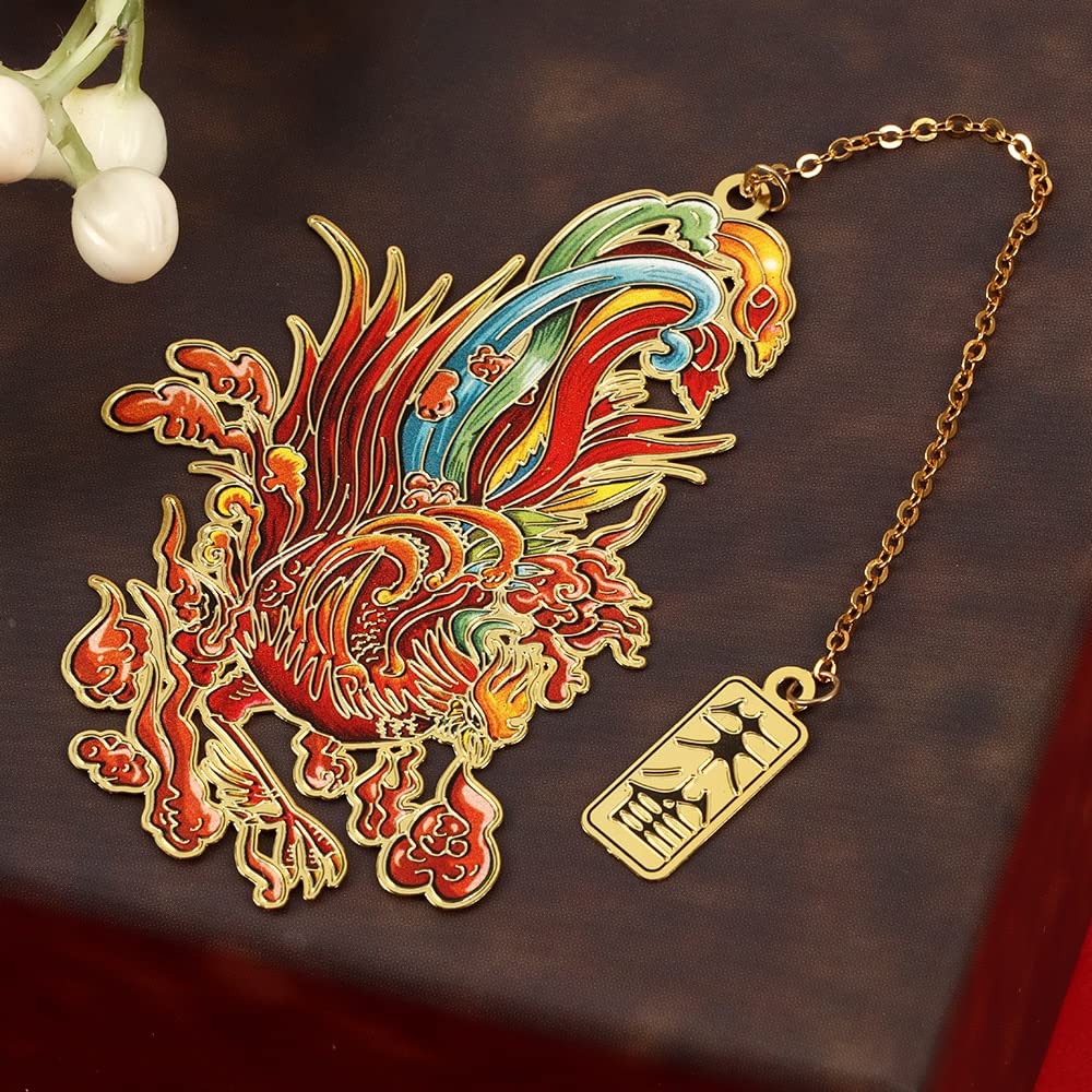 Lesezeichen Chinesischer Stil Retro-mythisches Lesezeichen mit Quaste Creative Metall Hohl-Drache-Tiger-Buch-Clip-Student-Geschenk-Bürobedarf lesezeichen Kinder (Color : Style 10)