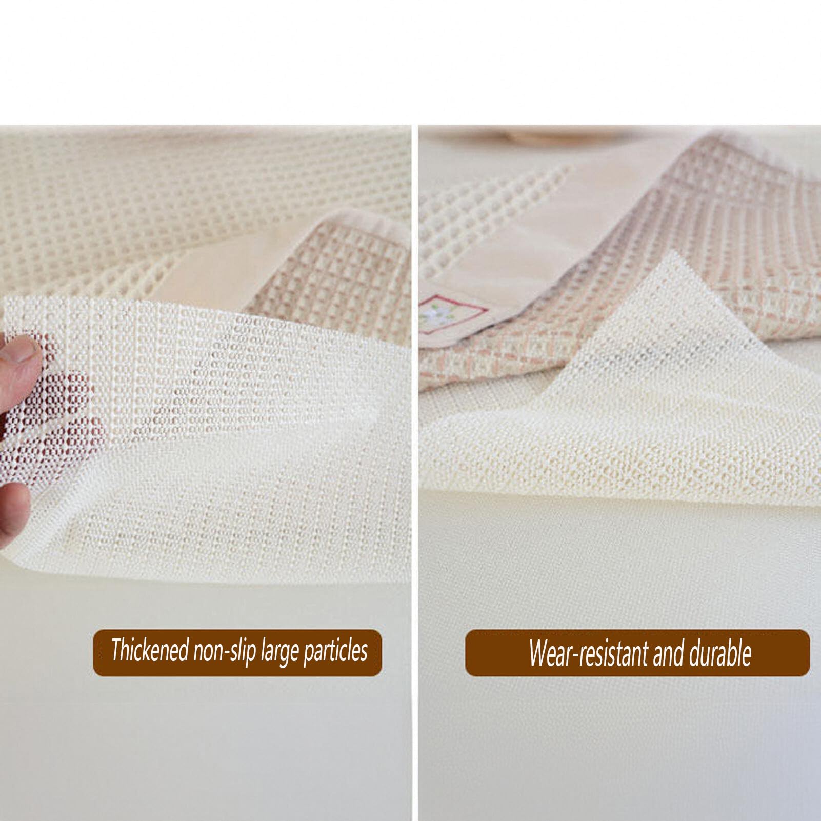 Tapis antidérapant pour sols en bois dur, tapis antidérapant pour carrelage, tapis antidérapant, garde votre tapis en place en place, peut être coupé à n'importe quelle taille (blanc, 179,8 x 200 cm)