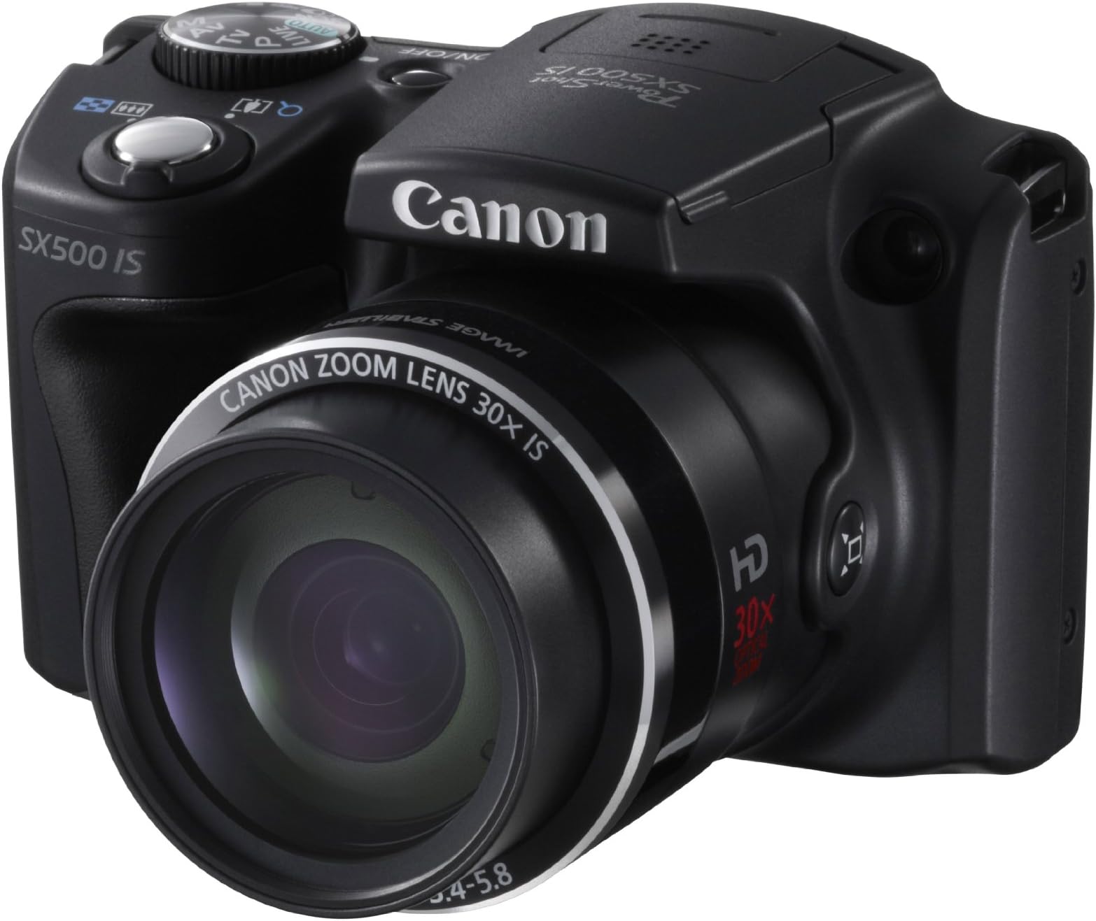 Canon PowerShot SX500 IS Digital Camera - Black (16.0 MP, 30x Optical Zoom) 3.0 inch LCD (Renewed)
