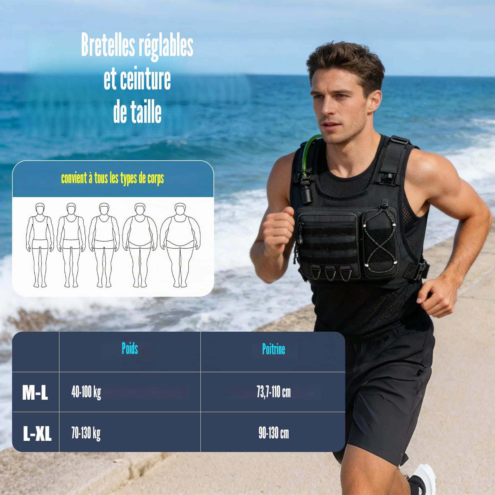 Gilet Hydratation Running Femme avec 2L TPU Poche à Eau, Gilet d'hydratation Tactique imperméable, Sac Hydratation Running, Gilet Course a Pied Femme pour Randonnée Trail Running Vélo Ski