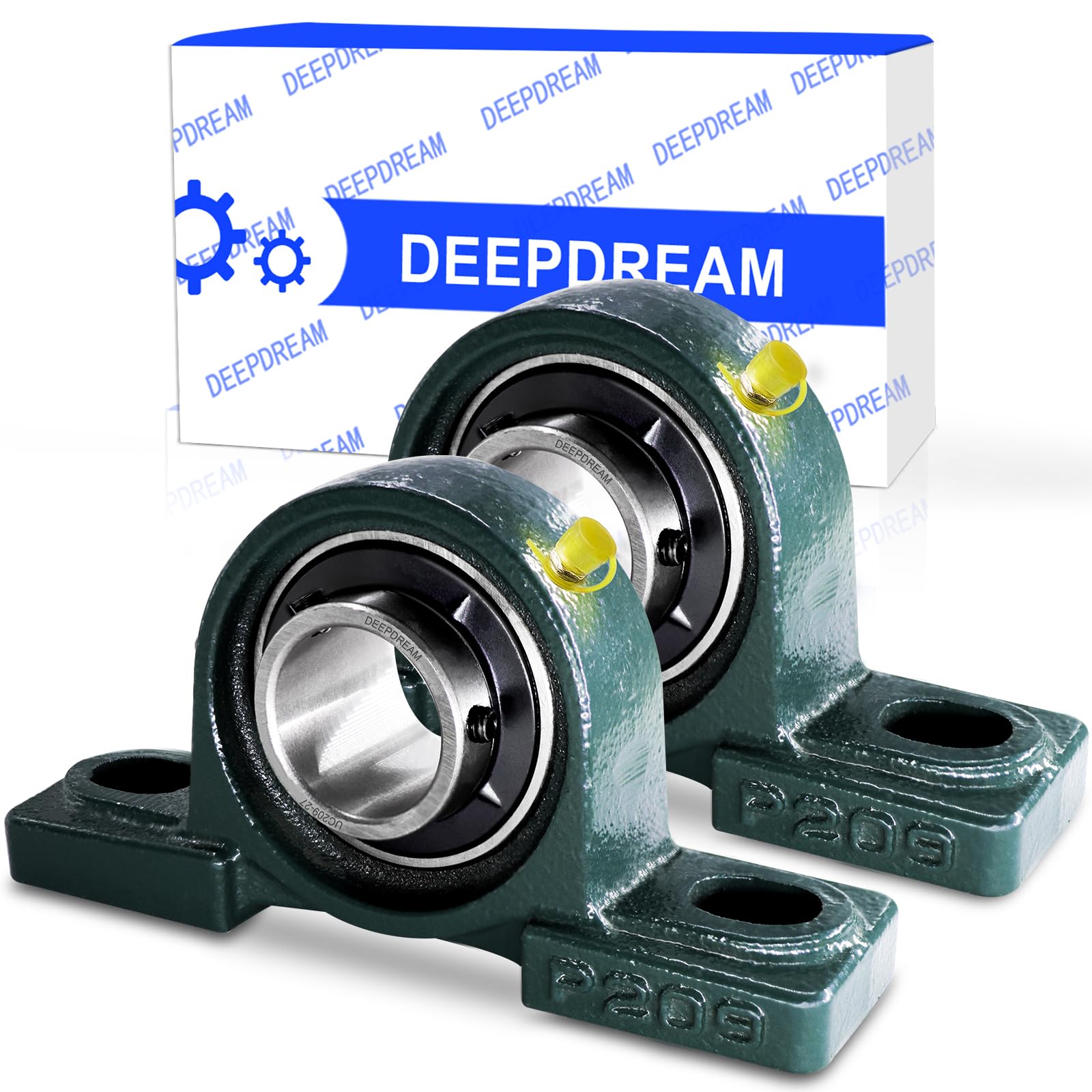 View 1 of 2 Pcs UCP209-27 Pillow Block Mounted Ball Bearing with 1-11/16"(1.6875inch) Self Alignment