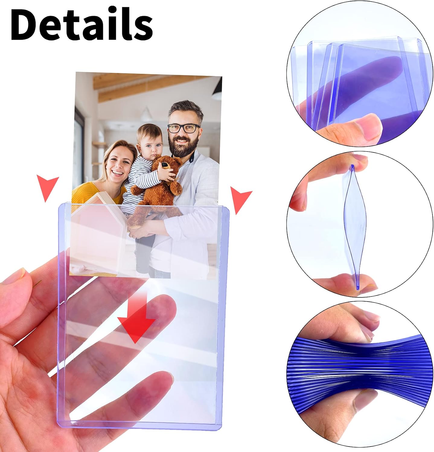 Ginfonr 50 Sheets Hard Card Sleeves Topload Card Holder, Trading Card Sleeves Collectible Cards, Clear Card Sleeves - Image 4