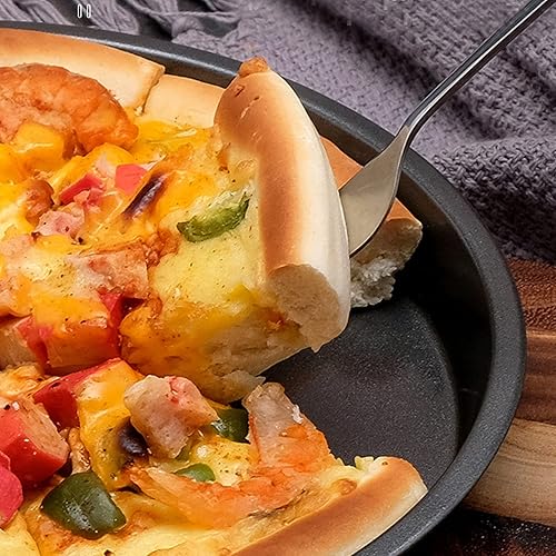 Miniatura 6 de TOPINCN Sartén para pizza, 2 sartenes antiadherentes de acero al carbono grueso para hornear de cocina y panadería (6 pulgadas)