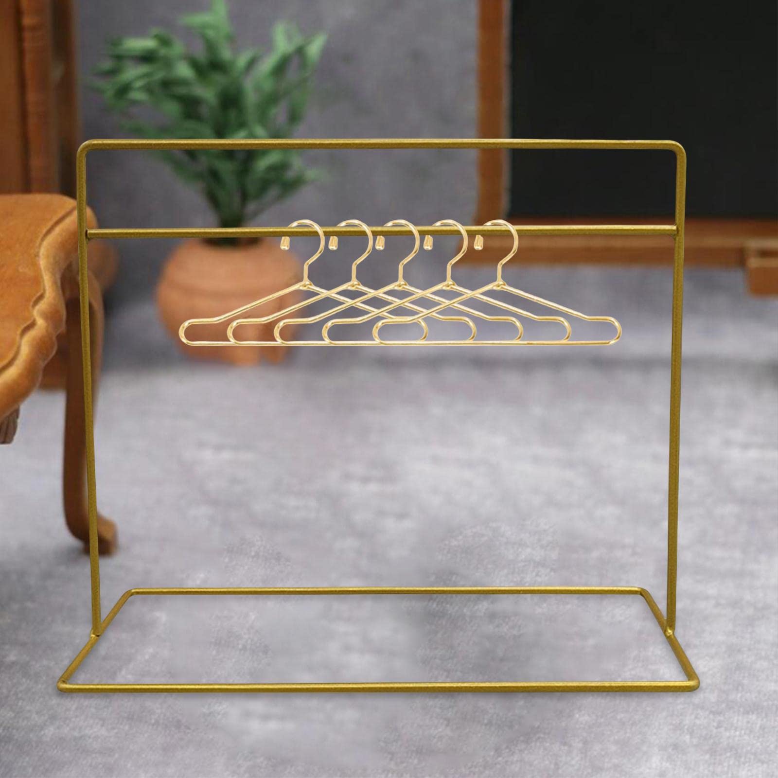Oshhni Appendiabiti per Bambole in 1:5, Grucce per Vestiti, Accessori Decorativi in ​​Miniatura per Casa delle Bambole, Decorazione per Modellini, d'oro