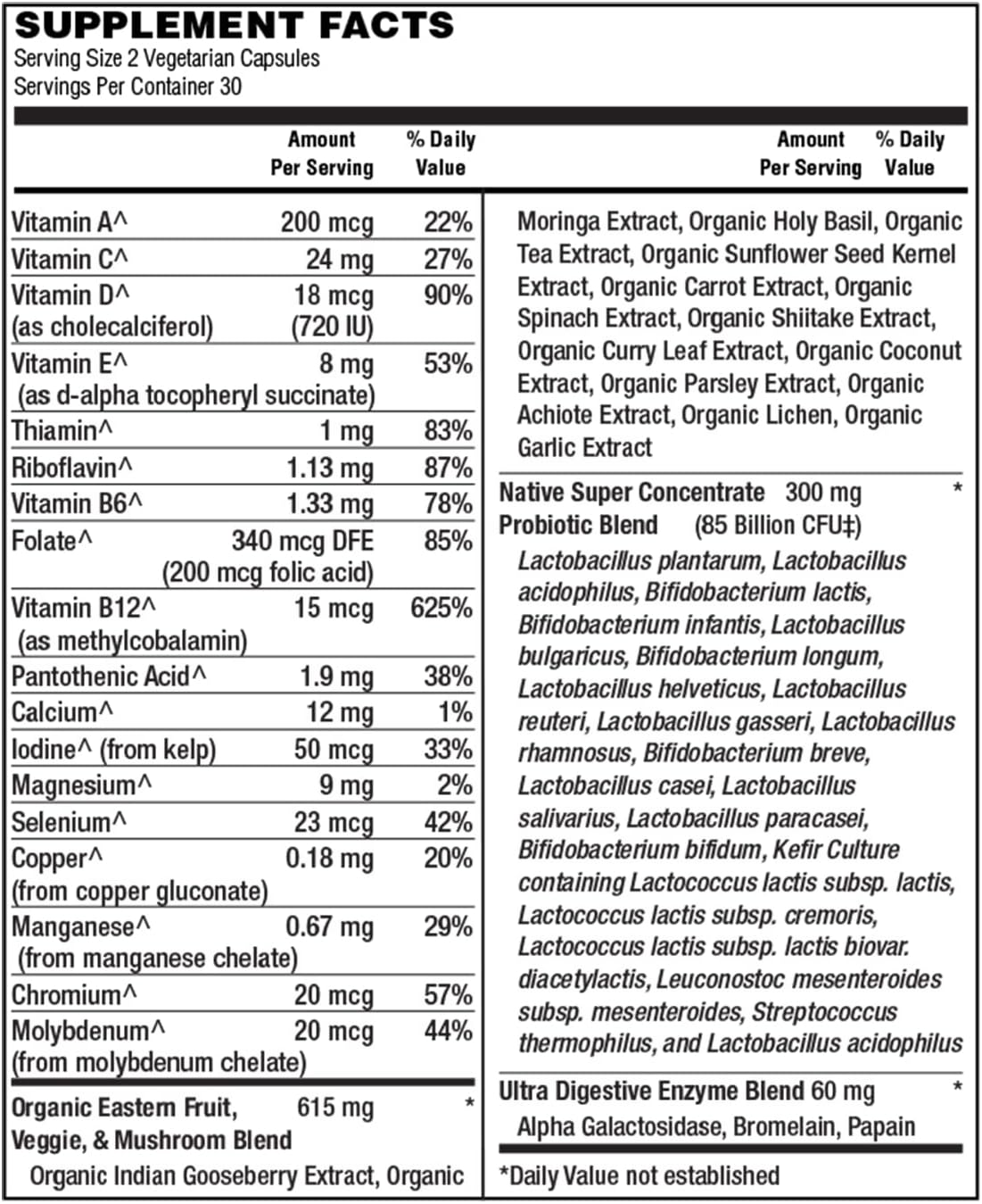 Holly Hill Health Foods Women's 85 Billion Probiotic Formula, 60 Vegetarian Capsules