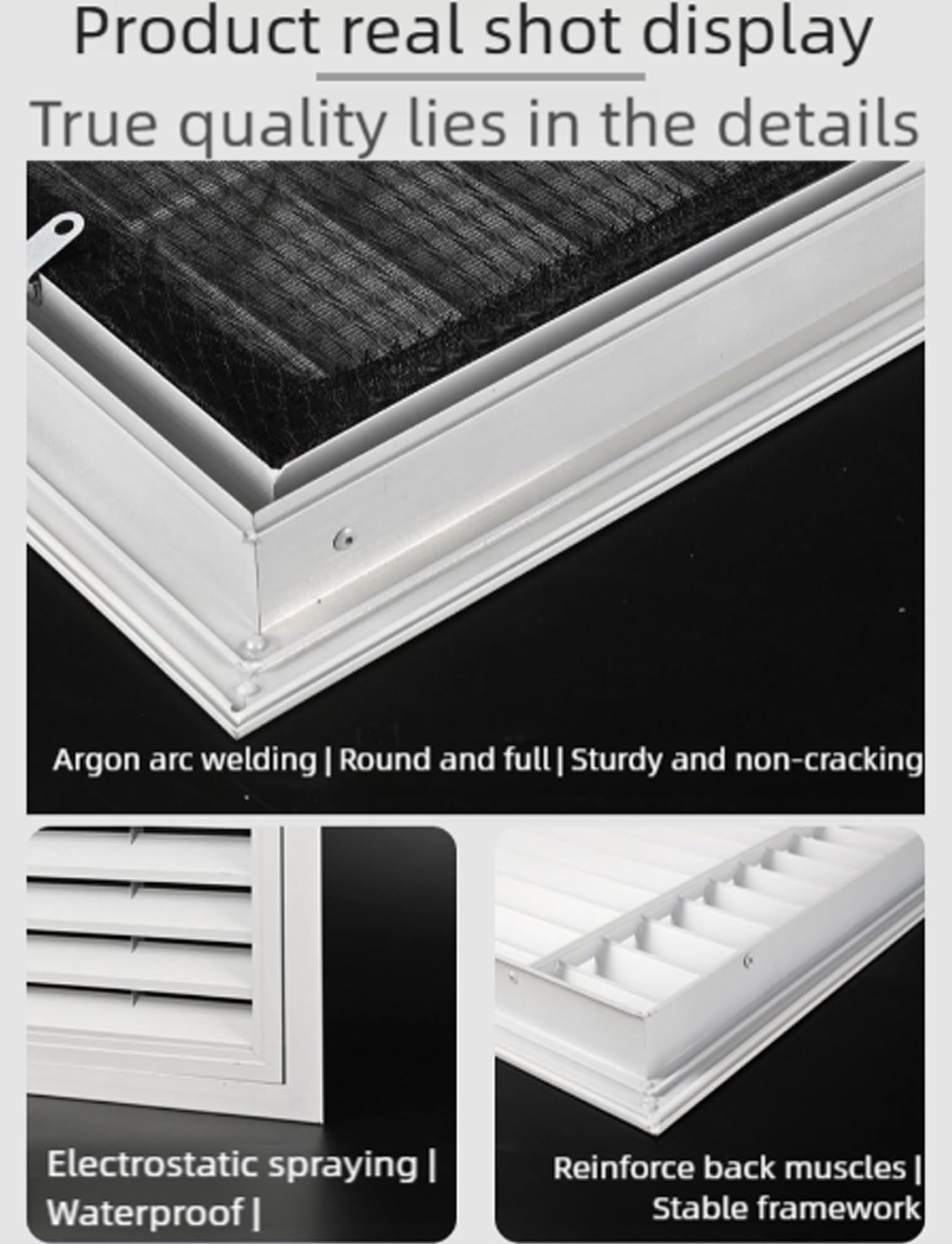 Rejilla de ventilación ajustable y panel de acceso con rejilla para difusor de suministro de aire, ventilación mejorada de cocina y ducha (30 x 30 cm)