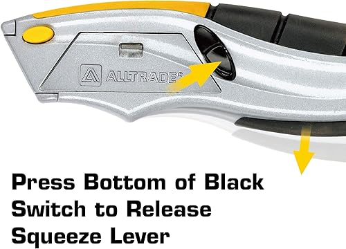 Miniatura 5 de Alltrade 150003 - Cuchillo utilitario para apretar, apriete automático, 6 cuchillas resistentes con almacenamiento, cuchillos de caja, embalaje de