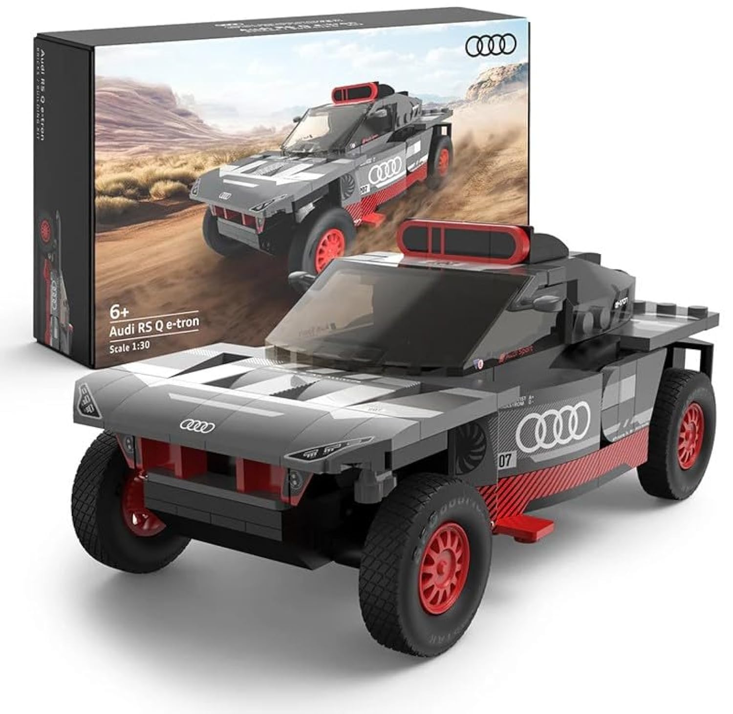 CMJ RC Cars Officially Licensed 1:30 Scale Audi RS Q e-tron Model Building Kit  376 Piece Audi RS Q e-tron Vehicle Collectible Construction Set Gift for Kids and Adults