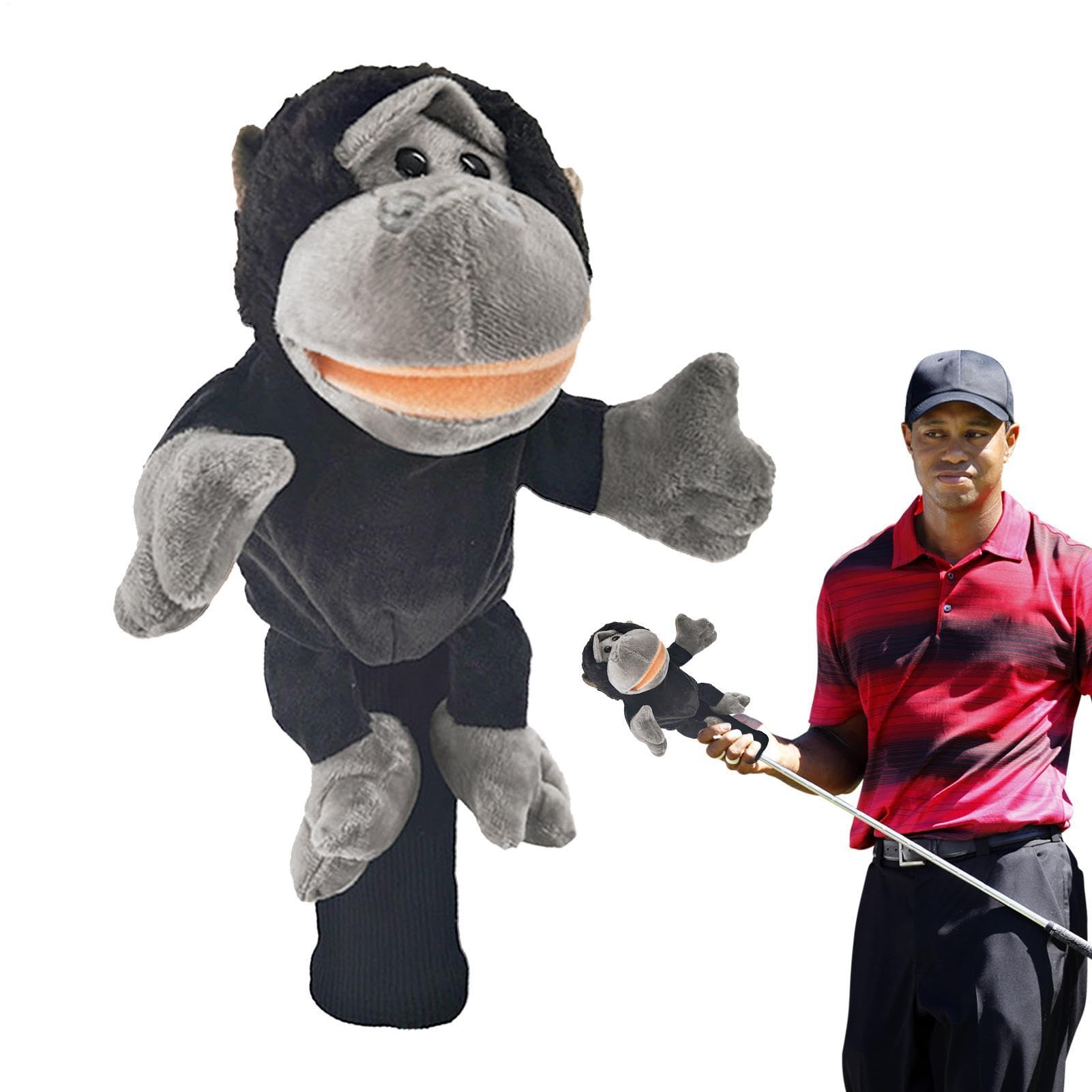 Fundas divertidas para palos de golf, fundas para palos de golf, divertidos animales de peluche, cubierta de cabeza, cubierta de diseño de animales, protector de palos suaves, accesorio de golf