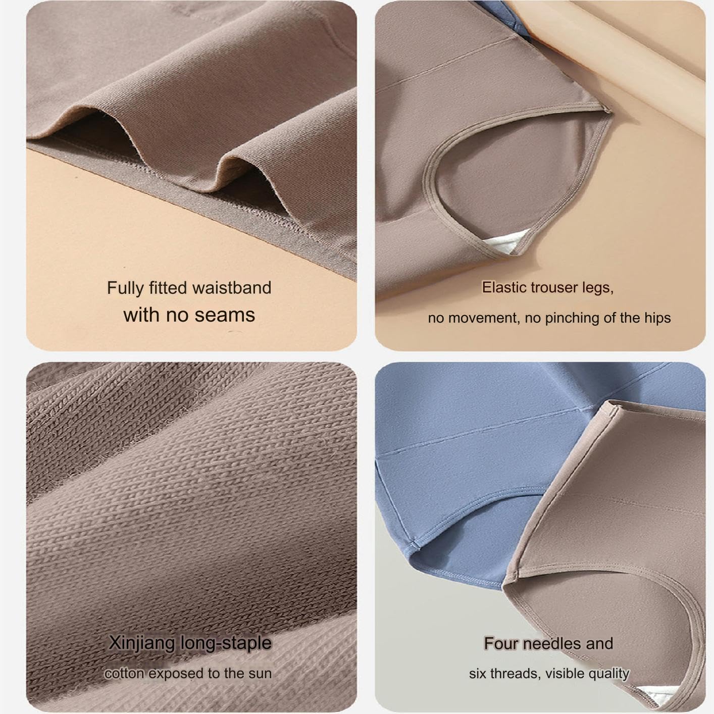 Mutande Donna Ladiers Knickers Cotton Brief Full Breauwers for Women Dimensioni Ad Alta Vita Senza Cuciture da 5 Pacchetti-Grigio Un 5pc-m