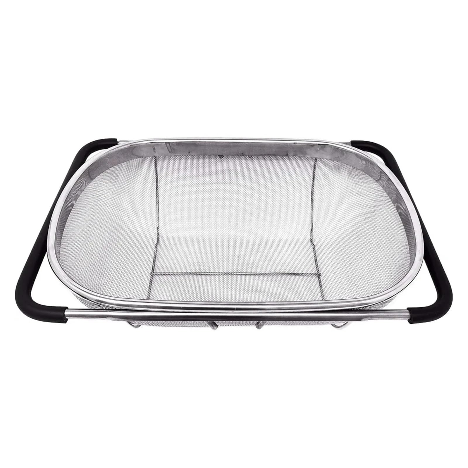 Colador de fregadero con filtro acero inoxidable, mango goma, malla fina, utensilios grandes para Alimentos y Vegetales