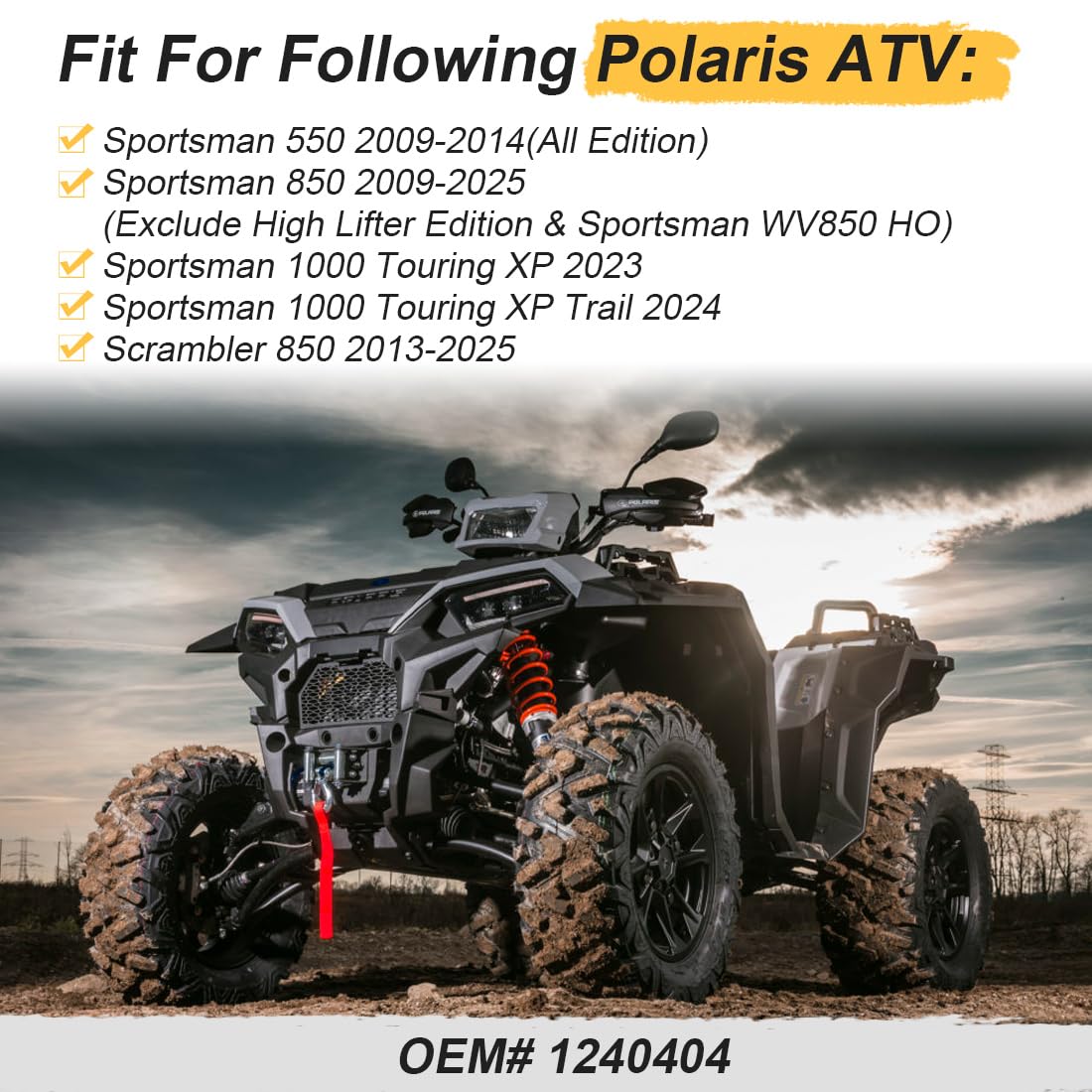 Radiateur compatible avec Polaris Sportsman 550 850 1000 Scrambler 850 2009-2025 1240404