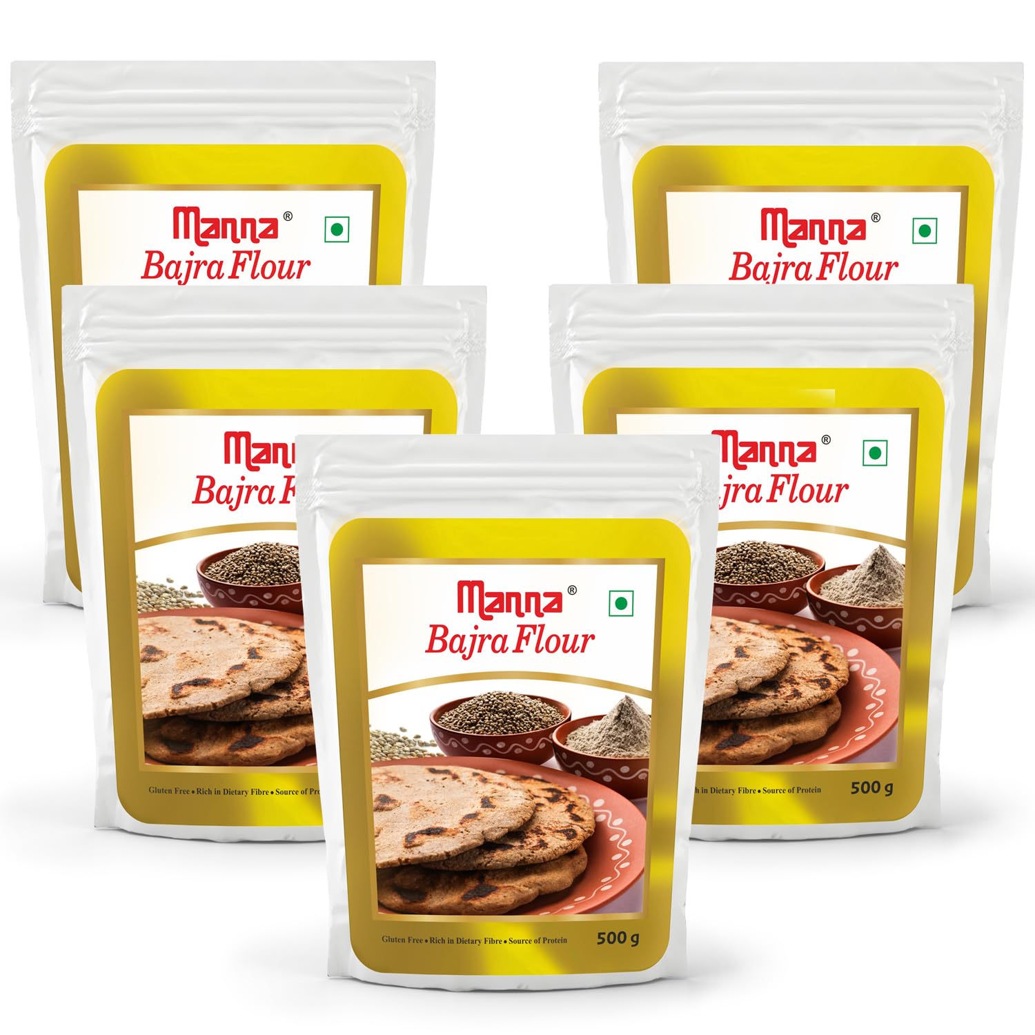 Manna Bajra Flour | Pearl Millet Flour | Pearl Millet Sajje/Kambu Pindi/Sajjalu Bajri 2.5kg (500g x 5 Packs) (B0CP9LWRDW) Amazon Price History, Amazon Price Tracker