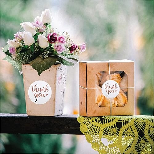 Miniatura 3 de 1000 calcomanías de agradecimiento de 1 pulgada, etiquetas de agradecimiento de papel kraft para pequeñas empresas, regalos, bodas, regalos,
