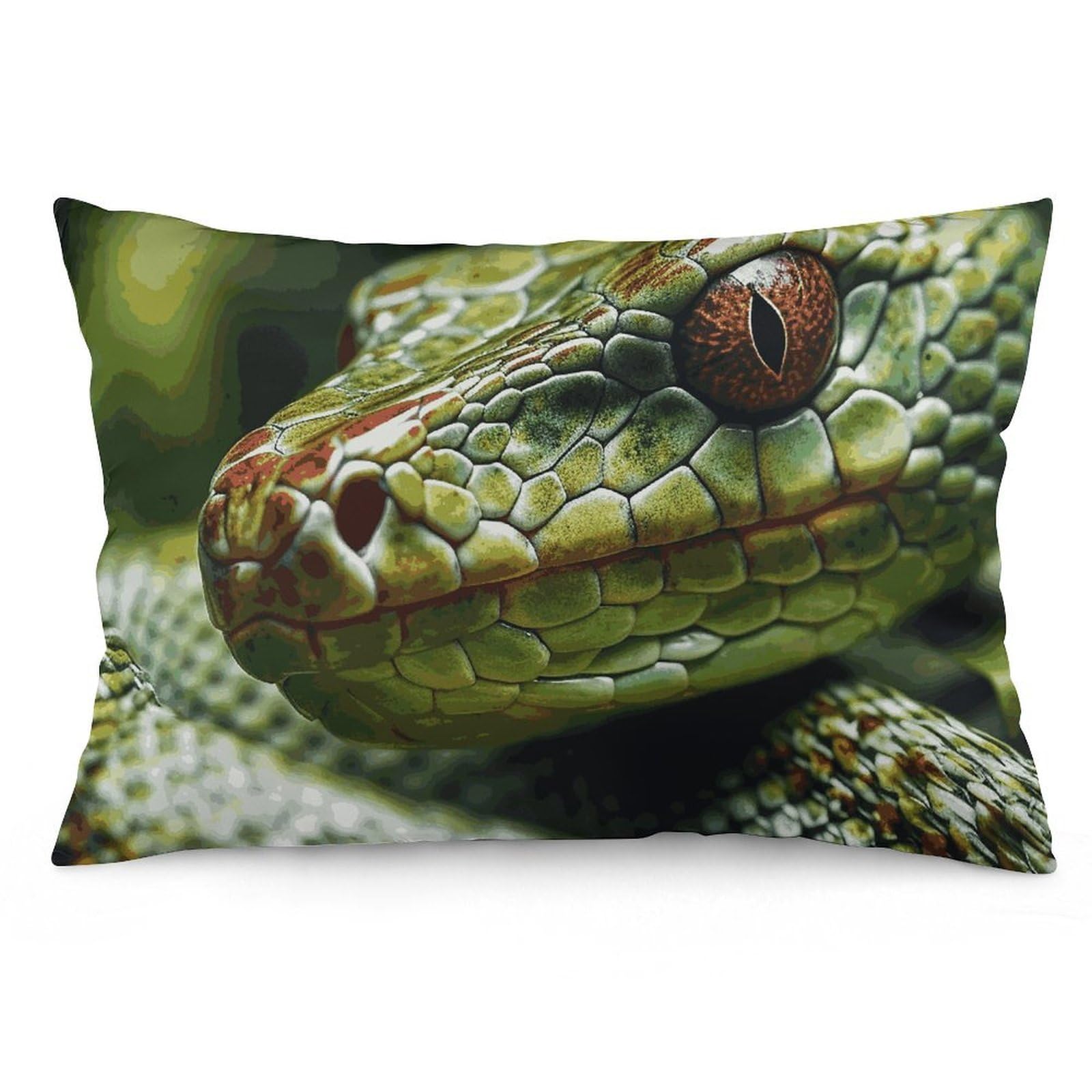 NTVOWPZO 2 Pack Decoration Throw Pillow Covers 12 "x20 Pillowcases Covers Green Snake Pillowcases Modern Farmhouse Home Decor Sofa Cushions Covers for Couch Bed Living Room