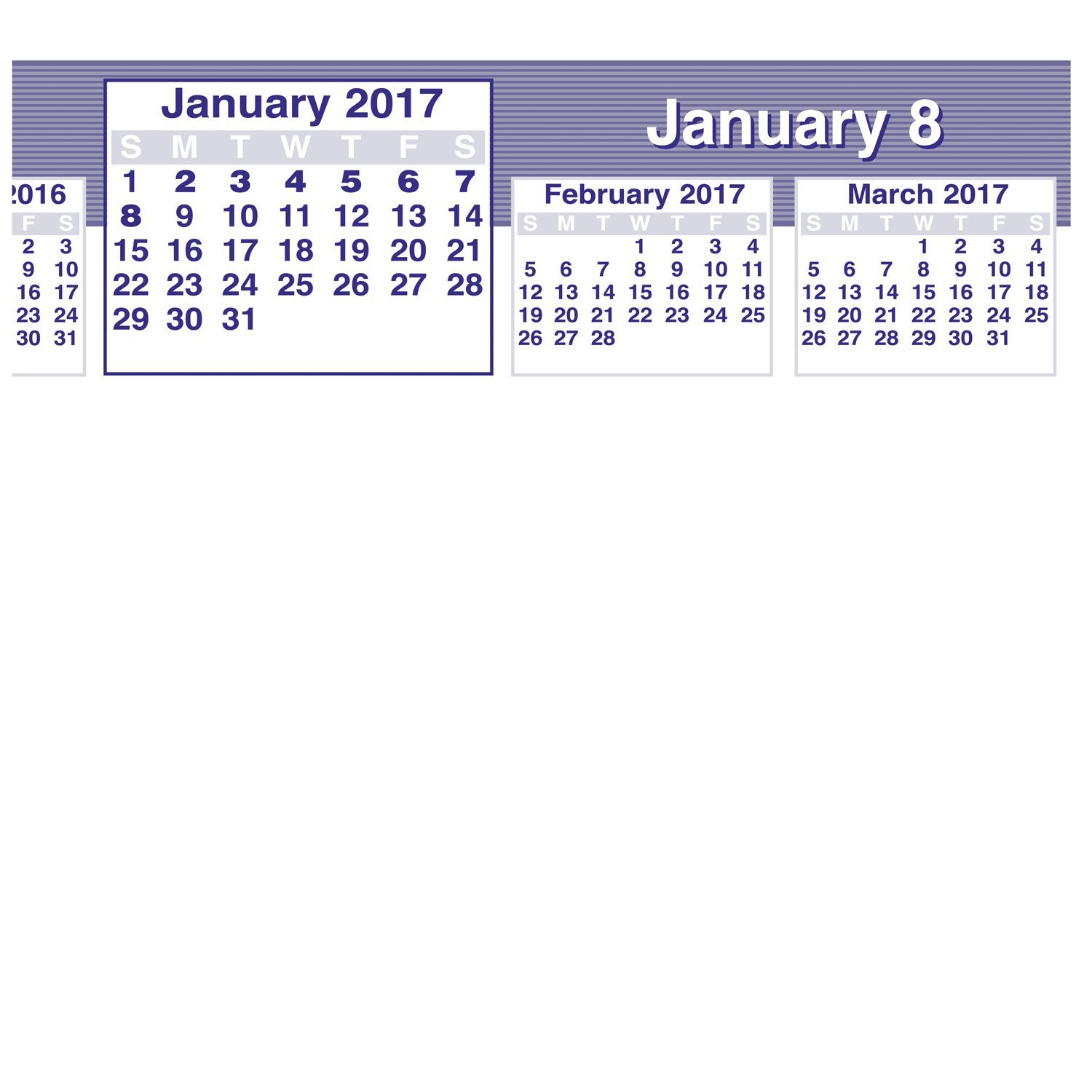 AT-A-GLANCE Schreibtischkalender und -boden, 13,7 x 17,8 cm, Flip-A-Woche, Komplettset 2017 Refill Only blau