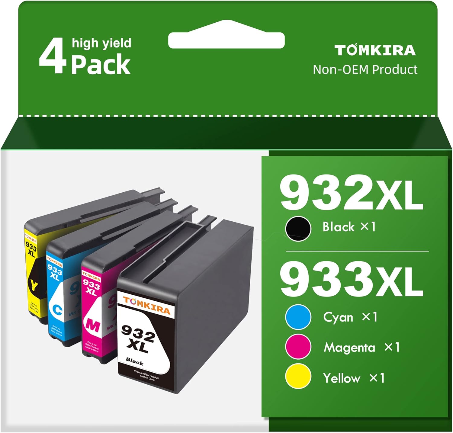 Pack De 4 Cartouches D'encre Compatibles HP 932xl / 933xl - Noir, Cyan, Magenta, Jaune - NEUF