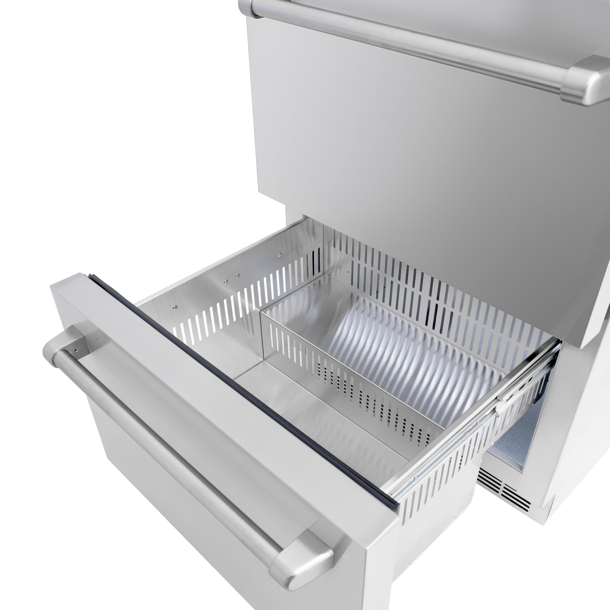 Z Line Kitchen And Bath ZLINE 24 In. Touchstone 168 Can Outdoor-Rated Dual Refrigerator Drawer With Stainless Steel Doors (Rdso-St-24) on Fridge.com - View 6