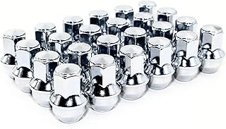 Set of 24 Veritek 14x1.5mm 13/16 Hex 1.7 Inch 44.5mm Length One Piece Chrome OEM Factory Style Large Acorn Seat Lug Nuts for Ford F-150 Expedition Lincoln Navigator Factory Wheels