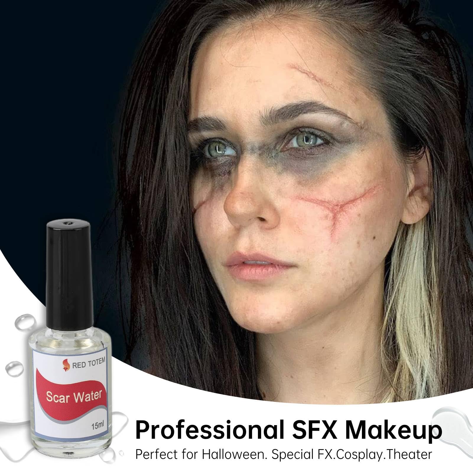 Makeup Liquid, 15ml Scarring Liquid for Makeup Effects Halloween FX Makeup & Scarring Gel, Fake Skin for Stage Screen - Image 2