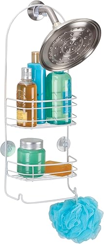 InterDesign 58652 Rondo - Organizador de ducha para champú, acondicionador, jabón, color blanco