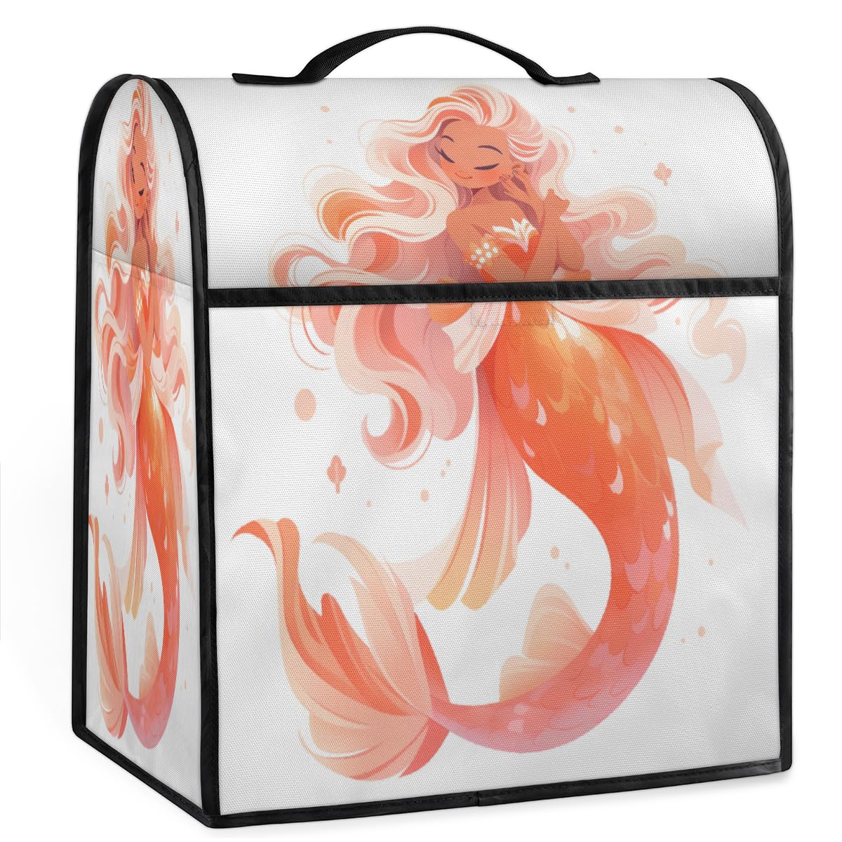 Coffee Maker Cover Pink Mermaid Kitchen Appliance Covers Small Appliance Covers Blender Cover Juicer Cover Dust Covers for Kitchen Appliances with Top Handle and Pockets,Washable,B839