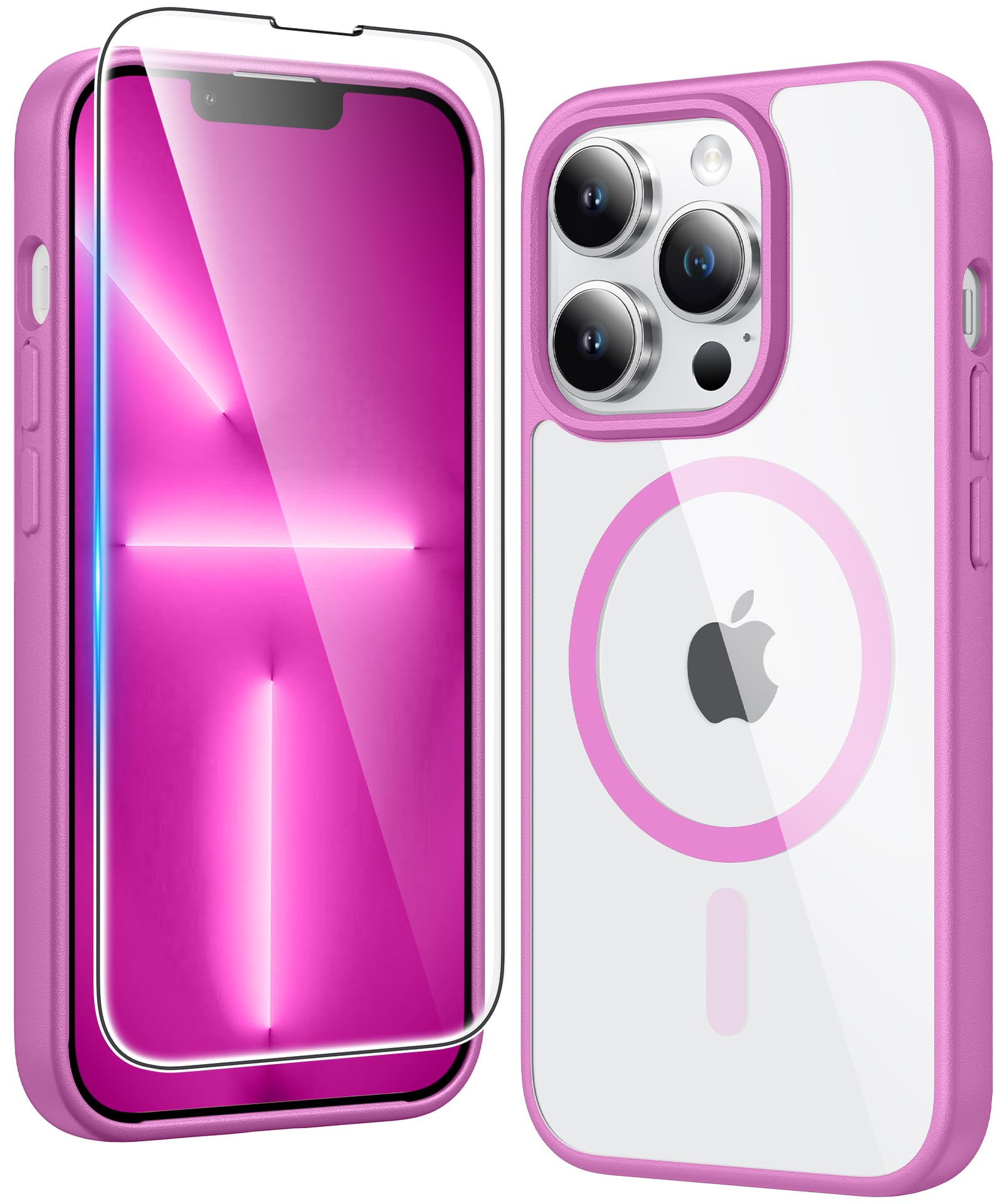 FNTCASE for iPhone 13 Pro-Max Case Compatible with Magsafe Clear Phonecase | Anti Tellowing, Military Grade Drop Protection, Slim Magnetic Phone Cases, Shockproof Bumper, Transparent Cell Cover