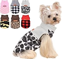 Vista 13 de Ropa para perros pequeños, niño y niña, chaleco de vellón de leopardo chihuahua, suéter elástico para cachorros, ropa para mascotas, suéter Yorkie