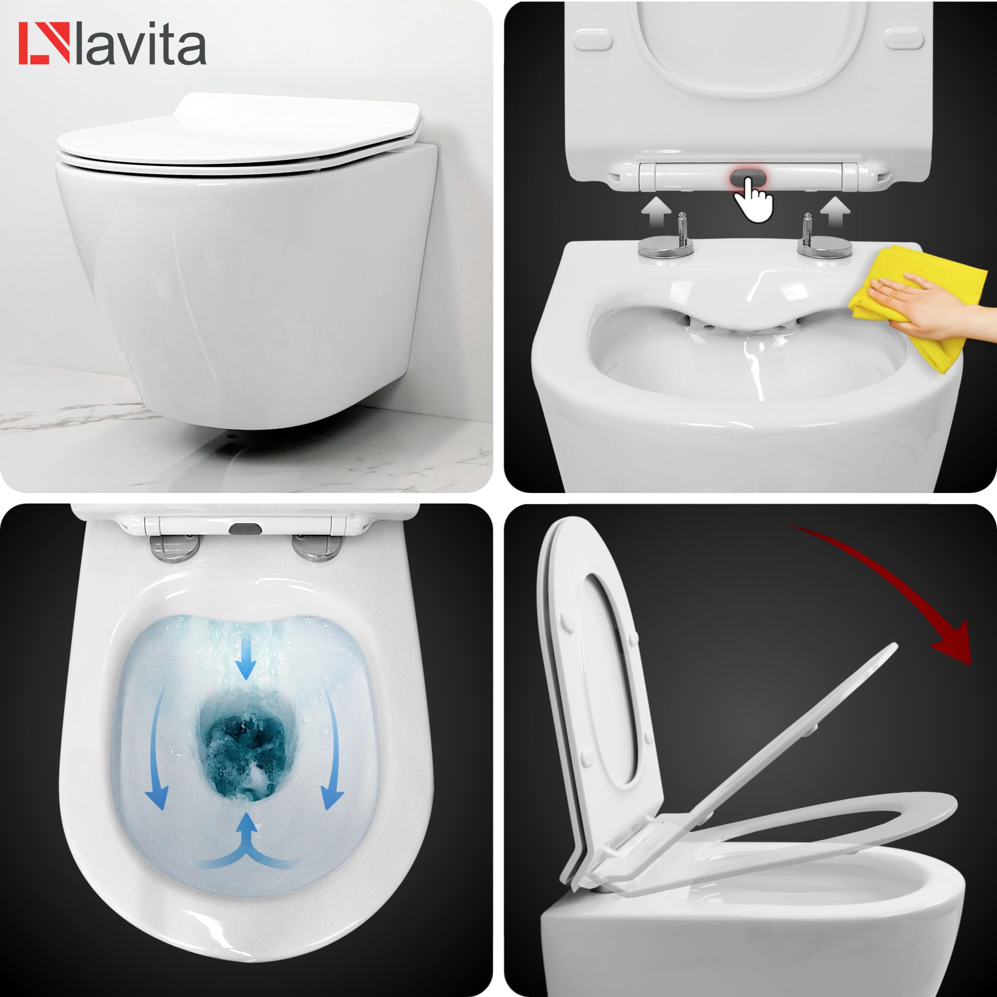Duofix Basic Sogo Slim - Inodoro de pared (incluye placa de control Delta 25, botón cromado, juego completo, cisterna empotrada), color blanco