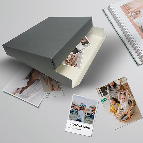 Vista 141 de Lineco, Caja de almacenamiento de archivos de museo de color tostado de 9 x 12 pulgadas, diseño frontal caído. Sin ácidos con borde de metal.