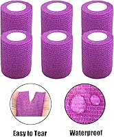 Vista 33 de Baisunt Paquete de 6 vendajes cohesivos de 1 pulgada, cinta autoadhesiva autoadhesiva autoadhesiva transpirable para muñeca, tobillo, deportes