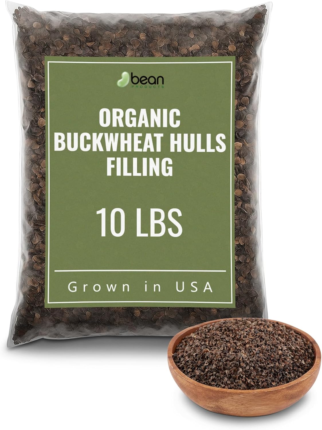 Organic Buckwheat Hulls Filling – Natural and Eco-Friendly Refill for Pillows, Yoga Zafus and Cushions - Hypoallergenic Premium Natural Pillow Replacement – USA Grown and Processed, 10 lbs
