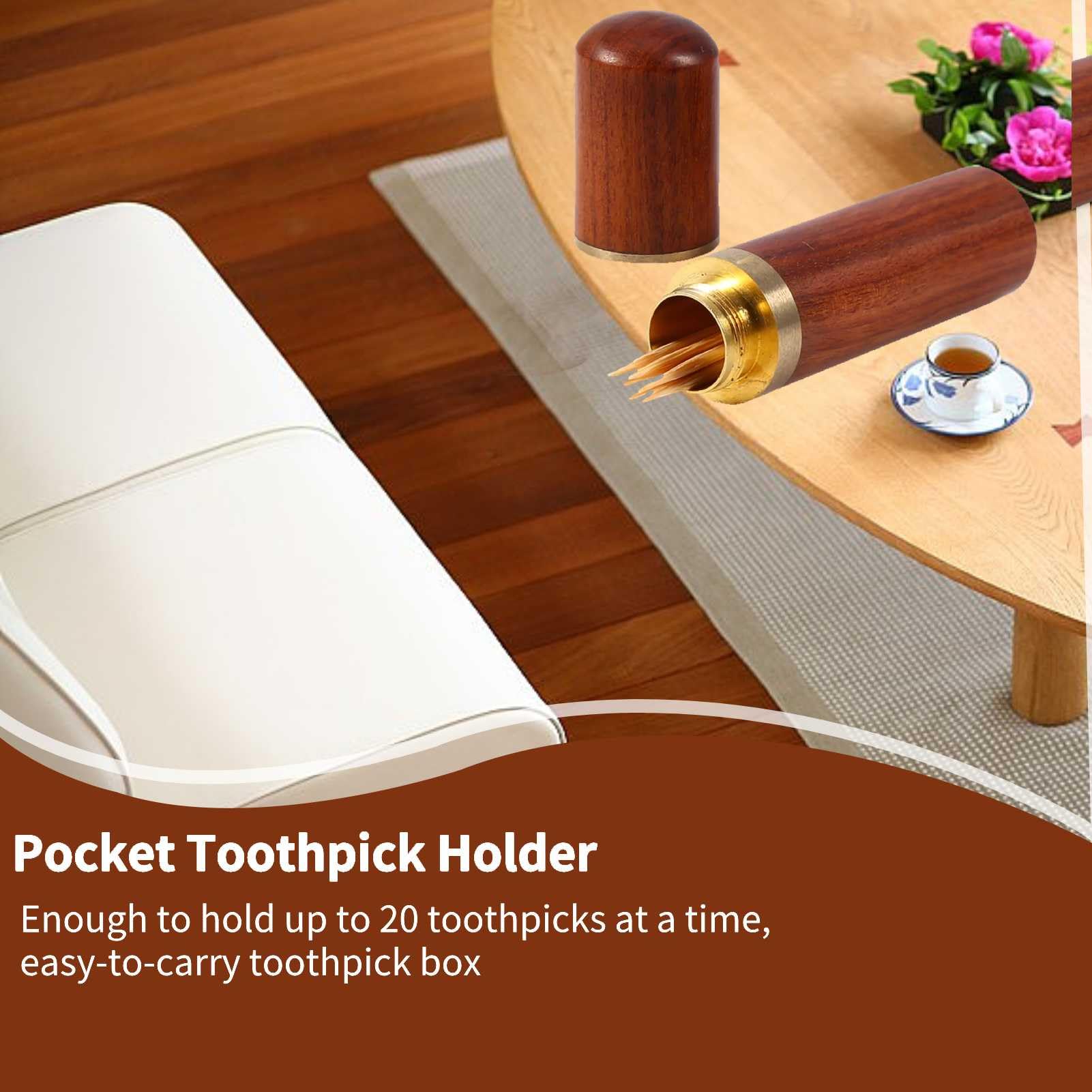 Distributeur Porte-Cure-Dents Mini En Bois TOPINCN - Boîte Portable Vintage