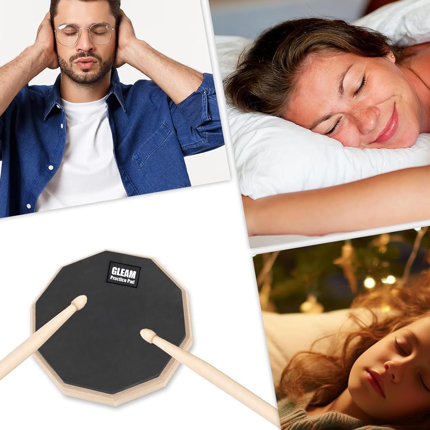 Amazon.com: GLEAM Drum Practice Pad - 8 inch Silicone Surface High