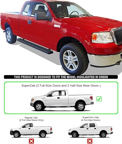 Miniatura 4 de iBoard - Estribos para Ford F150 2004 a 2008 Super Cab (Excl. Heritage), Negro