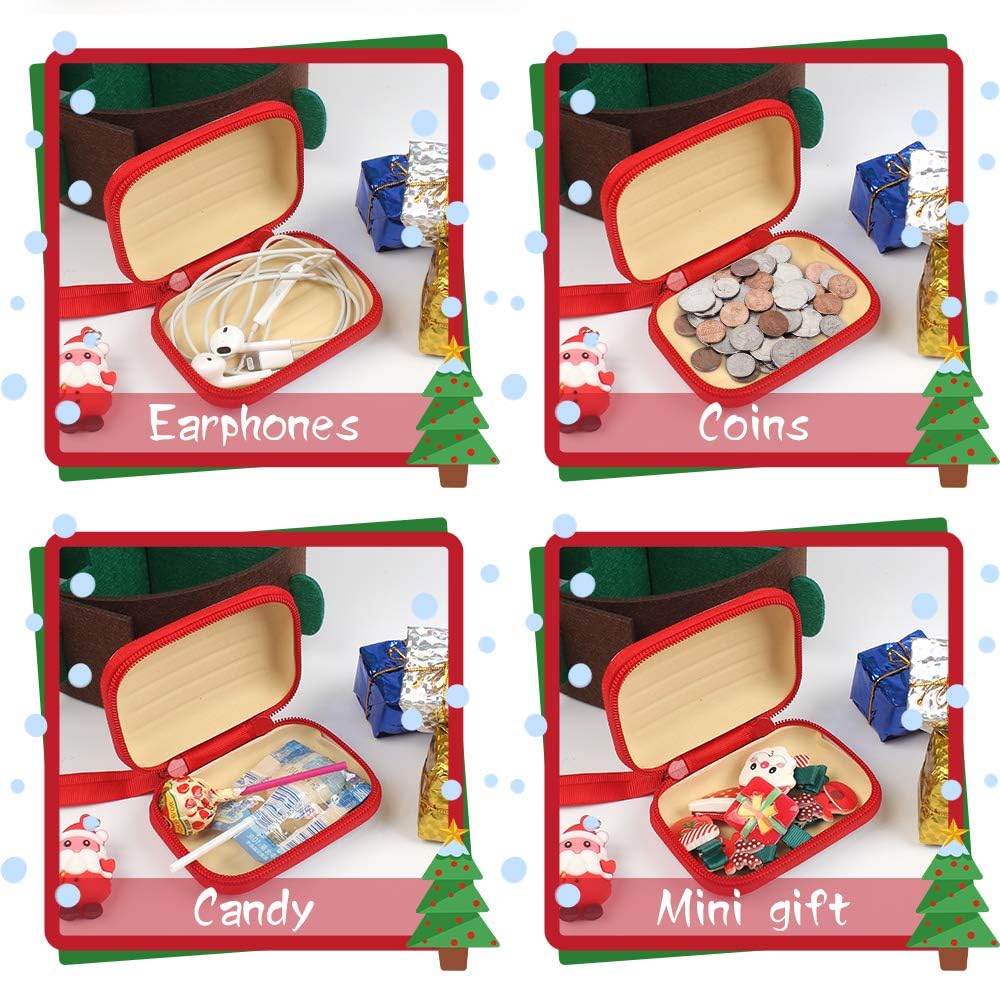 CAUTIOUS 6PCS Porte Monnaie de Noël, Porte-Monnaie Enfant Noël Boîtes à Bonbons de Noël Boîte Noël Vide Etui écouteurs pour Noël Écouteurs Chocolats Bonbons