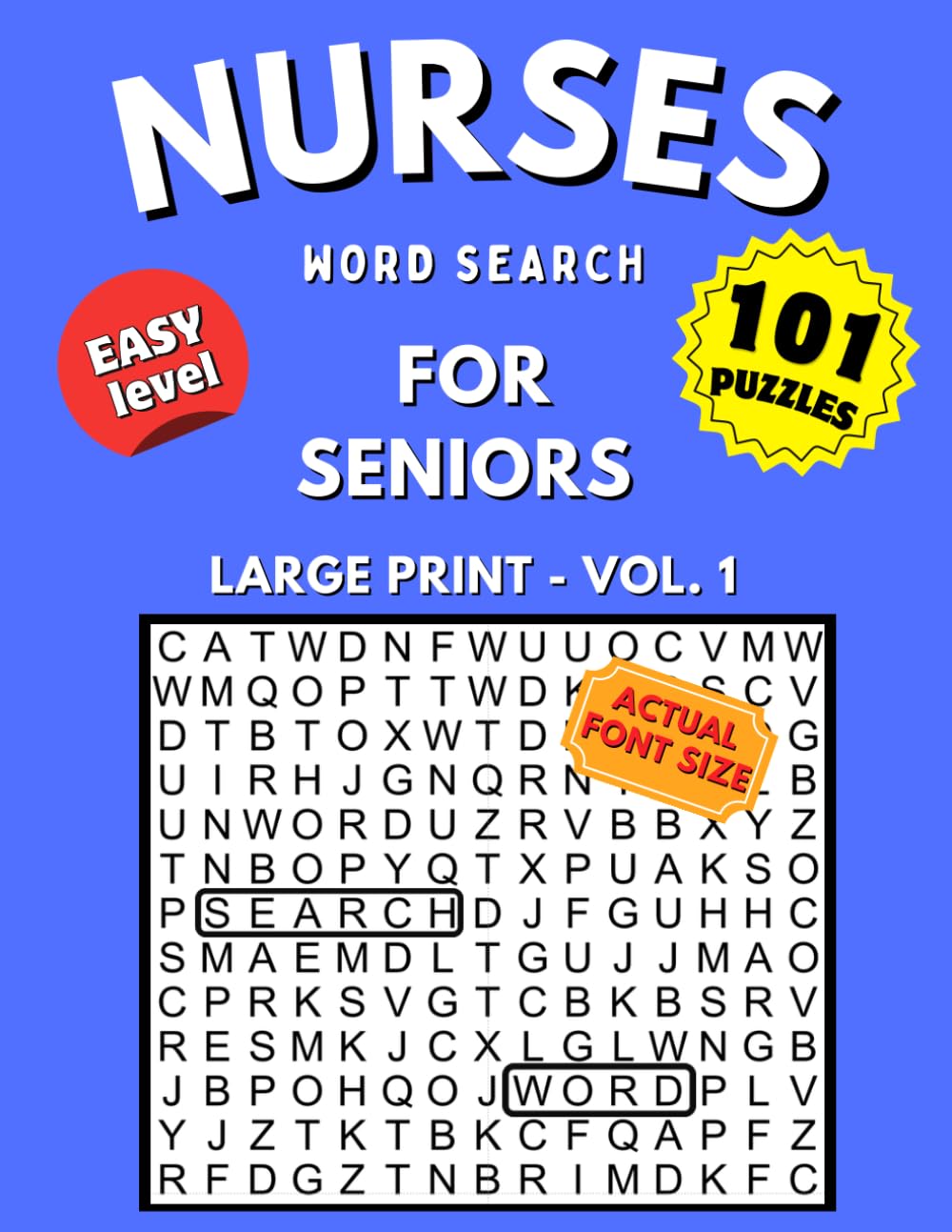 Nurses Word Search: Large Print Easy Puzzles for Seniors