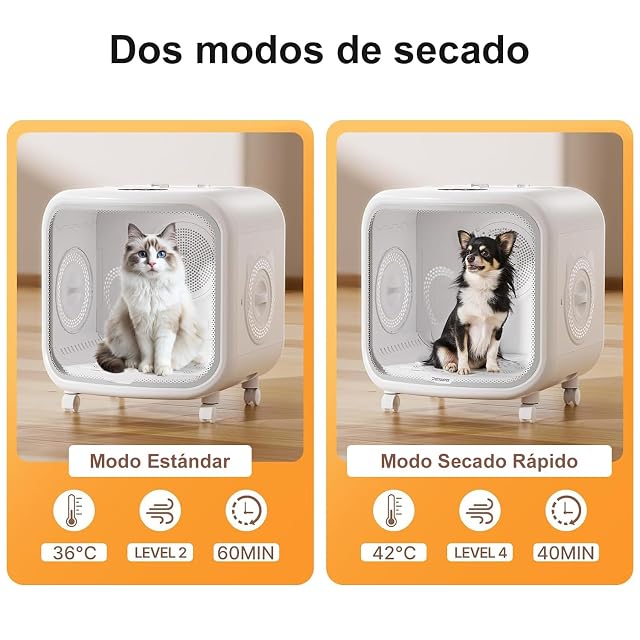 Foto 6 de 8 de WOOX Secador Automático para Mascotas con App Inteligente 75L Capacidad Extra Grande Secador para Perros…